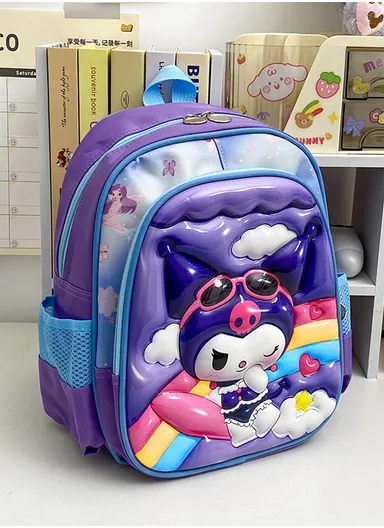 Popular 3D Character Kids School Backpack with Multiple Compartments &amp; Adjustable Straps 1215 - Style 1