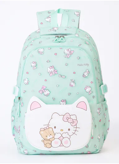 Water-Resistant Hello Kitty Kids Backpack with Adjustable Straps For School &amp; Daily Use (W33 x D15 x H45)cm - Green