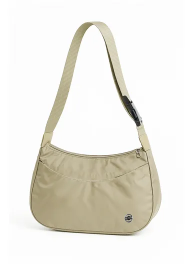 Stylish Compact Sling Bag with Front Pocket &amp; Adjustable Strap 1210 - Beige
