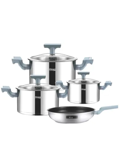 20/24/28cm Casseroles + 28CM Frypan Stainless Steel Non-Stick Cookware Set CA005-S01