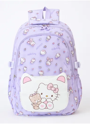 Water-Resistant Hello Kitty Kids Backpack with Adjustable Straps For School &amp; Daily Use (W33 x D15 x H45)cm - Purple