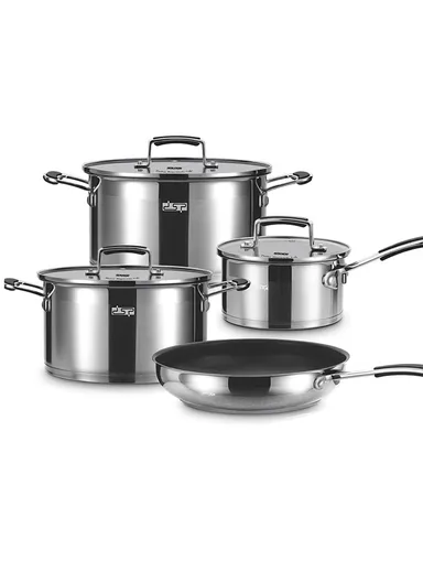 16/24/28cm Casseroles + 28CM Frypan Stainless Steel Non-Stick Cookware Set CS002U-S01