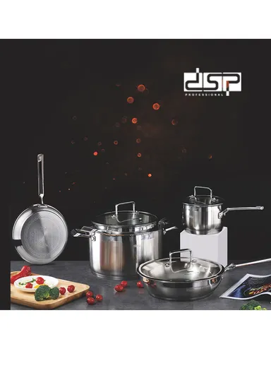 16/24/28cm Casseroles + 28CM Frypan Stainless Steel Non-Stick Cookware Set CS002U-S01
