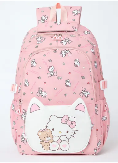 Water-Resistant Hello Kitty Kids Backpack with Adjustable Straps For School &amp; Daily Use (W33 x D15 x H45)cm - Pink