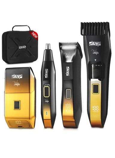 4-in-1 Men’s Grooming Kit with Hair Trimmer, Body Trimmer, Shaver &amp; Nose Trimmer 80174