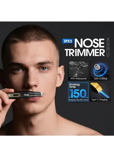 4-in-1 Men’s Grooming Kit with Hair Trimmer, Body Trimmer, Shaver &amp; Nose Trimmer 80174