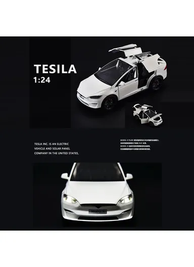 1:24 Simulation Tesla Model X Alloy Car Model Children Boy Toy Car - Silver