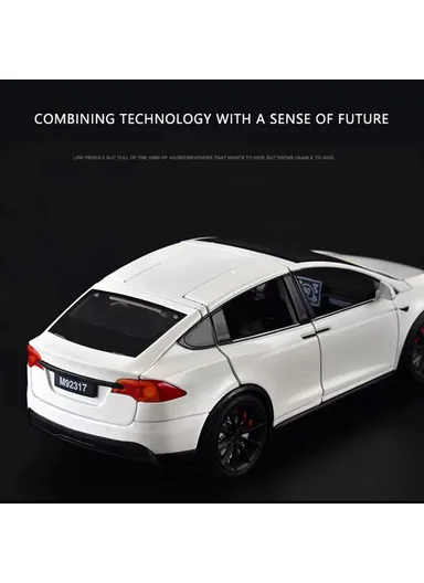 1:24 Simulation Tesla Model X Alloy Car Model Children Boy Toy Car - Silver