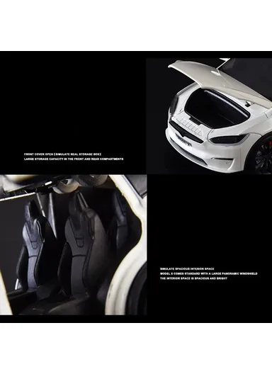 1:24 Simulation Tesla Model X Alloy Car Model Children Boy Toy Car - Silver
