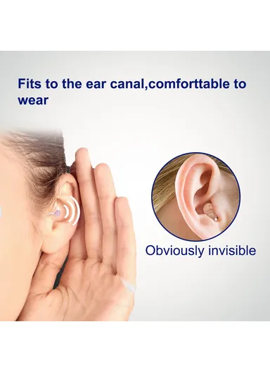 Invisible CIC Hearing Amplifier 16 Channels Noise Reduction Wireless Hearing Aid for Elderly Deaf, Single Ear F23D3 - Right Ear