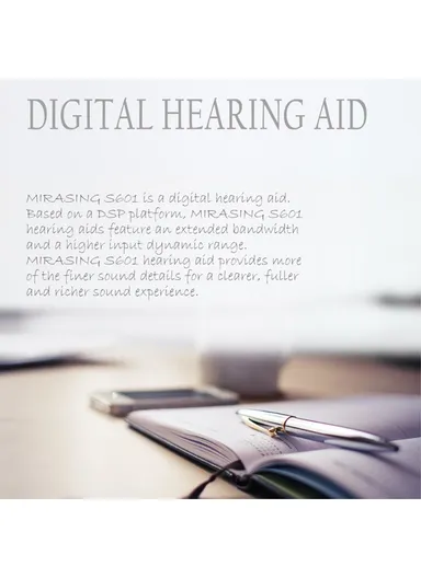 Left Ear Elderly 6-Channel Sound Amplifier Digital Hearing Aid Headset for Elderly, Seniors, Adults S601 - Pearl Grey