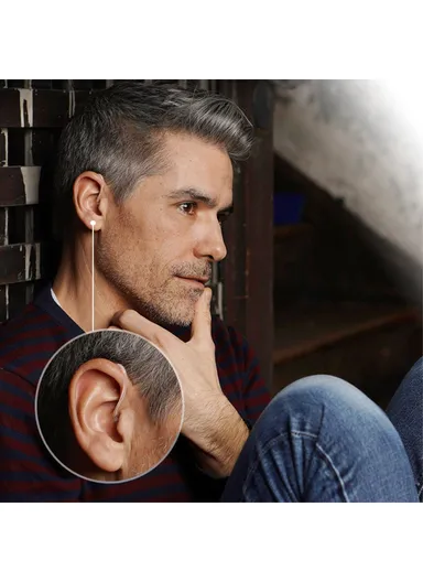 Left Ear Elderly 6-Channel Sound Amplifier Digital Hearing Aid Headset for Elderly, Seniors, Adults S601 - Pearl Grey