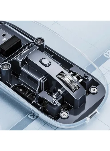 LECOO 2.4G Wireless Mouse Transparent Home Office Computer Laptop Mice WS215- Black