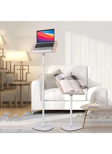 Multifunction Laptop Tablet Display Holder, Book Holder, Floor Stand with Adjustable Height XY-37 - White / 23-70cm