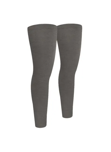 1 Pair Autumn Winter Thermal Leg Warmers Windproof Non-Slip Leg Sleeves for Outdoor Sports - Dark Grey / L
