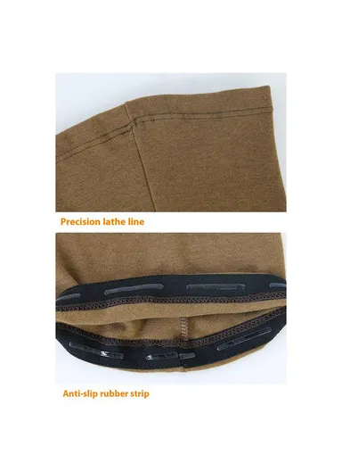 1 Pair Autumn Winter Thermal Leg Warmers Windproof Non-Slip Leg Sleeves for Outdoor Sports - Brown / L