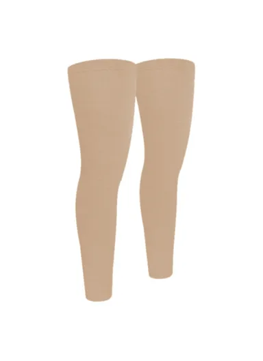 1 Pair Autumn Winter Thermal Leg Warmers Windproof Non-Slip Leg Sleeves for Outdoor Sports - Apricot / L