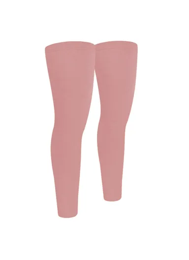 1 Pair Autumn Winter Thermal Leg Warmers Windproof Non-Slip Leg Sleeves for Outdoor Sports - Pink / M