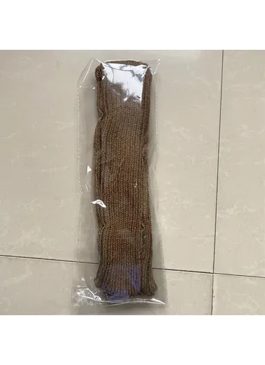 1 Pair 30cm Winter Fingerless Gloves Long Thermal Knitted Mittens Stretchy Arm Warmers - Khaki