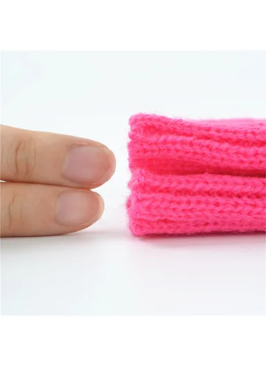 1 Pair 30cm Winter Fingerless Gloves Long Thermal Knitted Mittens Stretchy Arm Warmers - Light Grey