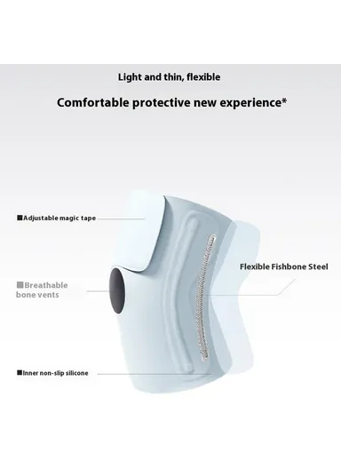 1 Pair Sports Knee Brace Fishbone Support Breathable Compression Knee Sleeve for Running Gym - Light Purple / S-M