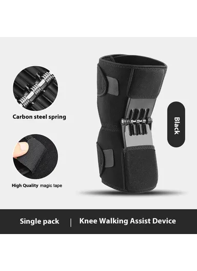 1Pc Knee Joint Support Brace Outdoor Hiking Sports Patella Protection Adjustable Compression Guard - Black