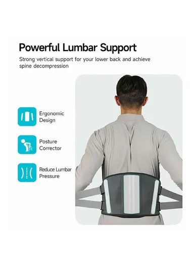 Graphene Heating Therapy Waist Belt Vibration Massage Cordless Electric Lumbar Support YF-FR069 - Black