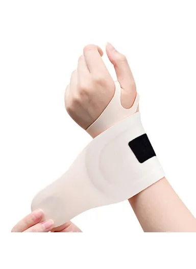 Ice &amp; Heat Therapy Gel Wrist Support Brace Tendonitis Badminton Fitness Sports Sprain Protection Wrist Wrap YF-JS101 - Beige