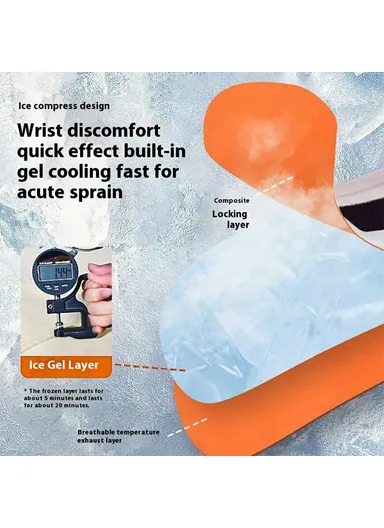 Ice &amp; Heat Therapy Gel Wrist Support Brace Tendonitis Badminton Fitness Sports Sprain Protection Wrist Wrap YF-JS101 - Beige