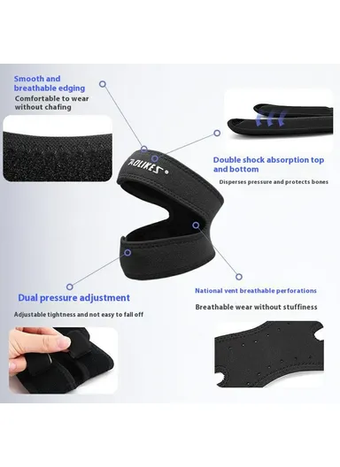 1Pc Sports Knee Brace Patella Support Compression Strap for Running Basketball - Grey