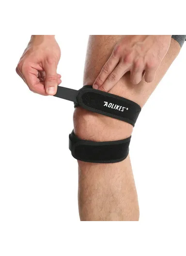 1Pc Sports Knee Brace Patella Support Compression Strap for Running Basketball - Grey