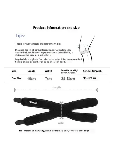 1Pc Sports Knee Brace Patella Support Compression Strap for Running Basketball - Grey