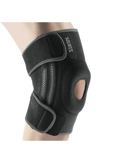 1Pc Sports Knee Pad Running Basketball Fitness Shock Absorption Knee Guard - Black &amp; Grey / S-M