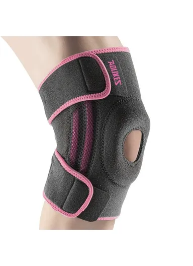 1Pc Sports Knee Pad Running Basketball Fitness Shock Absorption Knee Guard - Grey &amp; Pink / S-M