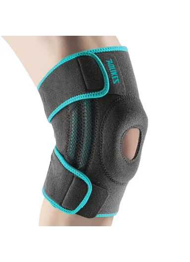 1Pc Sports Knee Pad Running Basketball Fitness Shock Absorption Knee Guard - Grey &amp; Blue / S-M