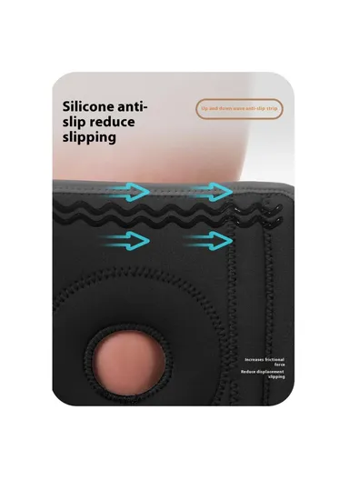 1Pc Sports Knee Pad Running Basketball Fitness Shock Absorption Knee Guard - Grey &amp; Red / S-M