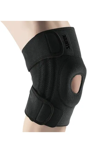 1Pc Sports Knee Pad Running Basketball Fitness Shock Absorption Knee Guard - Black / S-M