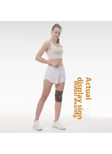 1Pc Sports Knee Pad Running Basketball Fitness Shock Absorption Knee Guard - Black / S-M