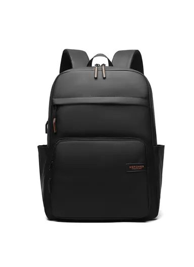   Business Commuter Backpack Men Large Capacity, Waterproof Laptop Bag Travel Rucksack - Black 3433