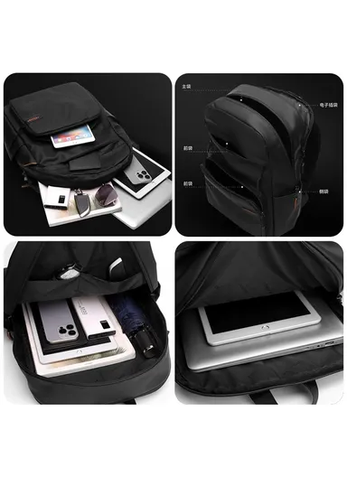 Business Commuter Backpack Men Large Capacity, Waterproof Laptop Bag Travel Rucksack - Grey 3433