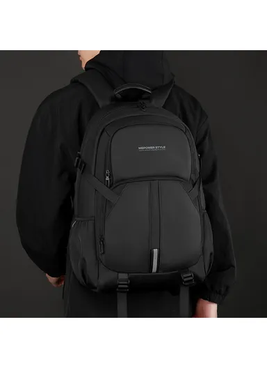 Men Large Capacity Backpack Commuter Laptop Bag Casual Business Rucksack - Dark Blue 1690-03