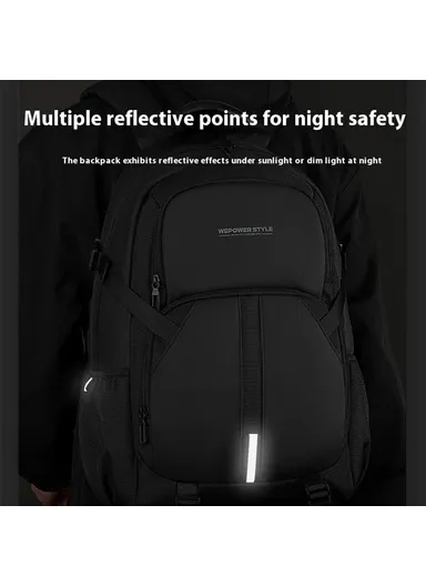 Men Large Capacity Backpack Commuter Laptop Bag Casual Business Rucksack - Grey 1690-03
