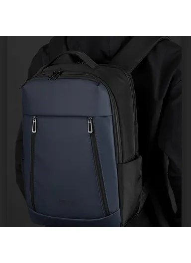  Business Backpack Men Laptop Daypack Large Capacity Travel &amp; School Bag - Dark Blue 1690-02