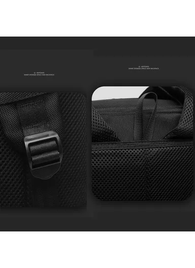 Business Backpack Men Laptop Daypack Large Capacity Travel &amp; School Bag - Black 1690-02