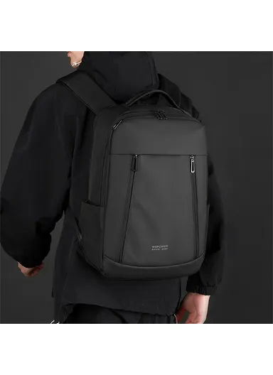 Business Backpack Men Laptop Daypack Large Capacity Travel &amp; School Bag - Black 1690-02