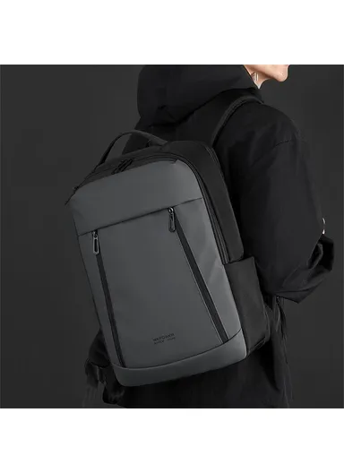 Business Backpack Men Laptop Daypack Large Capacity Travel &amp; School Bag - Black 1690-02
