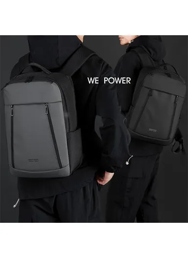 Business Backpack Men Laptop Daypack Large Capacity Travel &amp; School Bag -Grey 1690-02