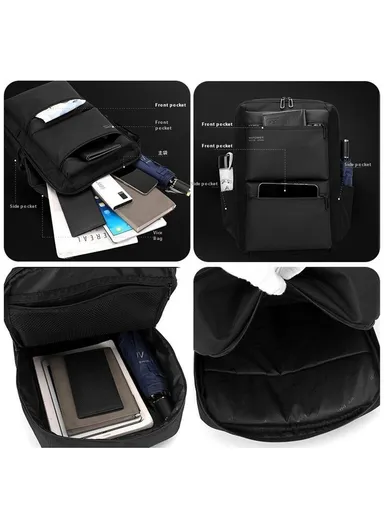   Business Travel Laptop Backpack Large Capacity Multifunctional Commuter Daypack - Black 1690-01