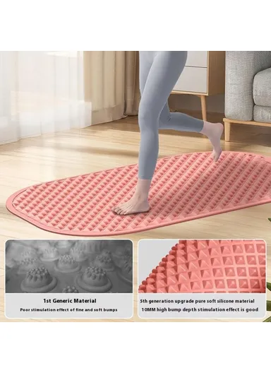 51 x 39cm Foot Massage Mat Silicone Acupressure Board for Reflexology Pressure Point Therapy - Pink