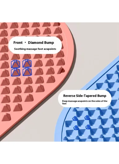 51 x 39cm Foot Massage Mat Silicone Acupressure Board for Reflexology Pressure Point Therapy - Pink